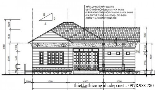 Mặt đứng biệt thự 1 tầng