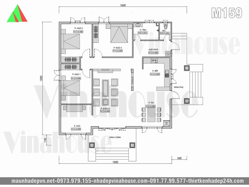 Thiết kế nhà cấp 4 mái thái