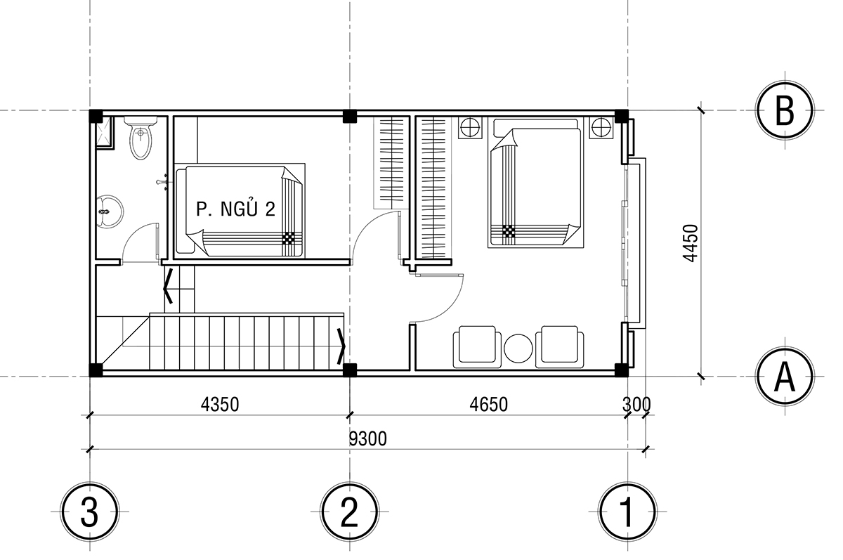 mẫu Nhà phố hiện đại 9x4,5m 3 phòng ngủ