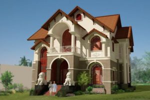 Mẫu biệt thự cổ điển 2 tầng đẹp mang phong cách Châu Âu