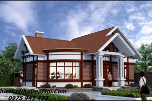 Mẫu nhà cấp 4 nông thôn 3 phòng ngủ mái thái đẹp sắc nước hương trời