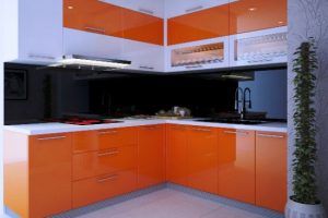 Mẫu tủ bếp Acrylic đẹp hình chữ L mang lại không gian Hiện Đại