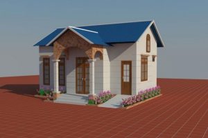 Bản vẽ 3D mẫu nhà cấp 4 khoảng 150 triệu đang được Săn Đón